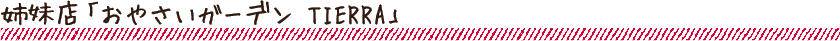 姉妹店「おやさいガーデン TIERRA」
