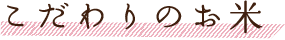 こだわりのお米