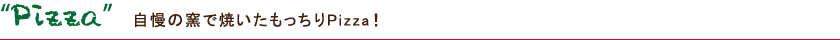 Pizza 自慢の窯で焼いたもっちりPizza!